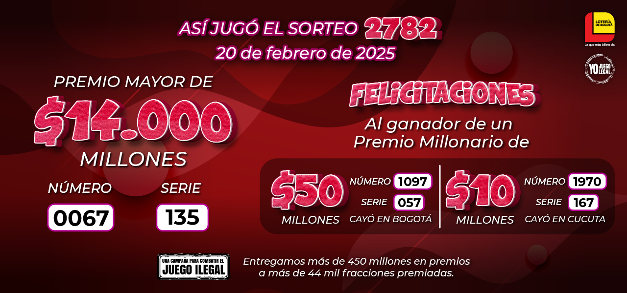 Resultados Sorteo 2782