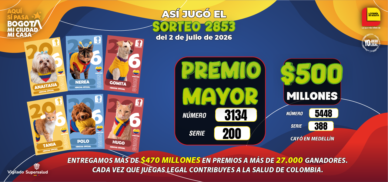 Lotería de Bogotá ultimo sorteo