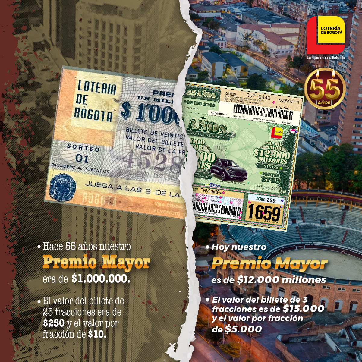 Celebramos aniversario 55 -Loteria de Bogota